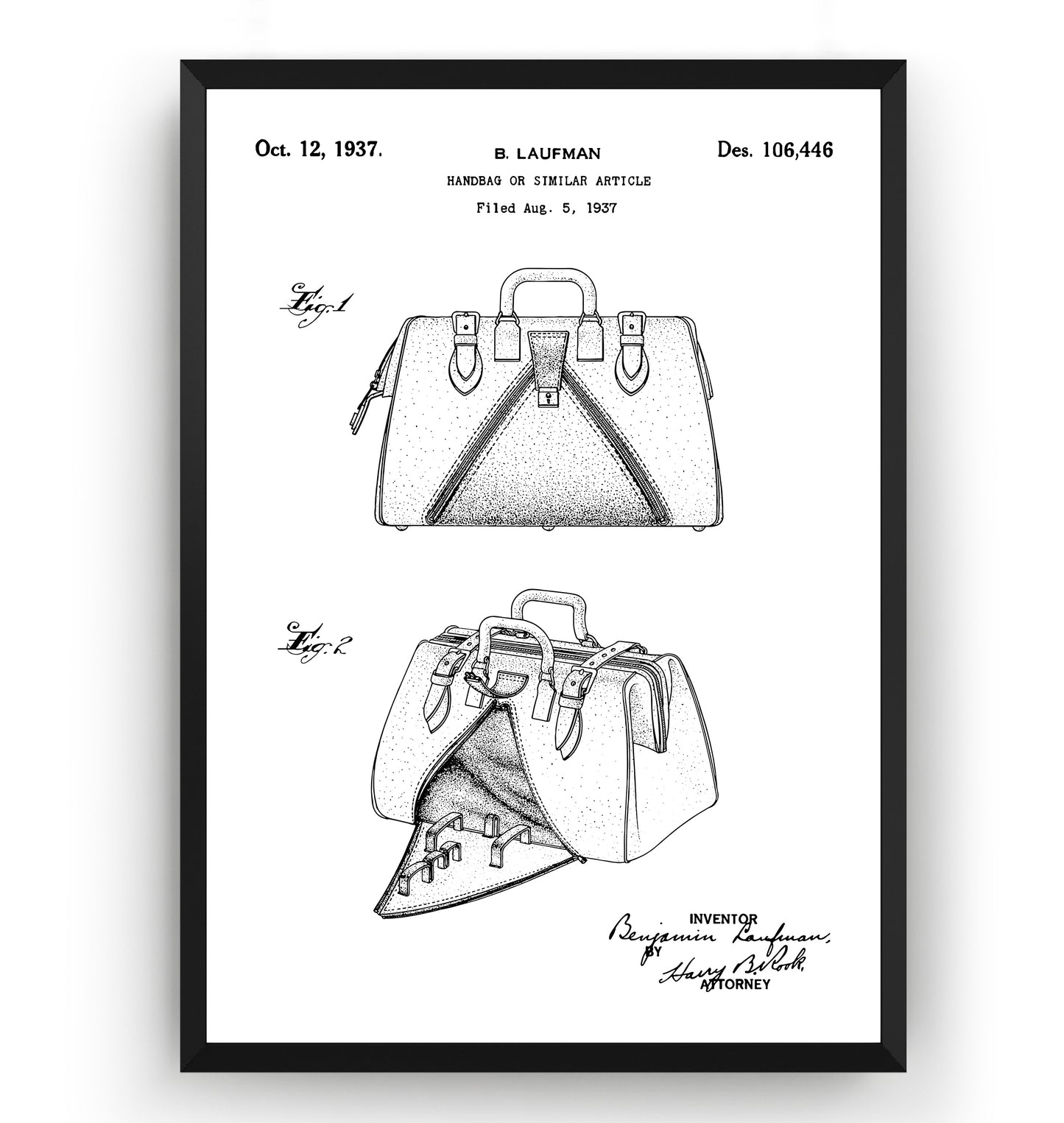 Handbag 1934 Patent Print - Magic Posters