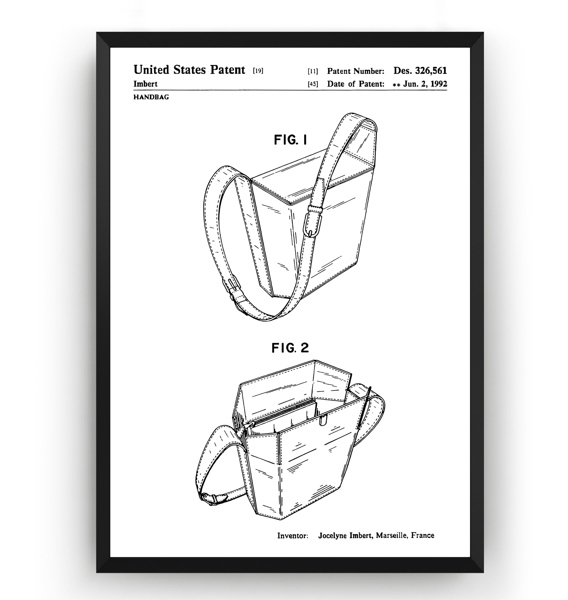 LV Handbag 1989 Patent Print - Magic Posters
