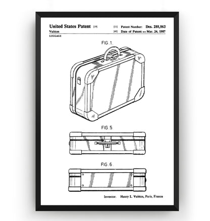LV Luggage Suitcase 1987 Patent Print - Magic Posters