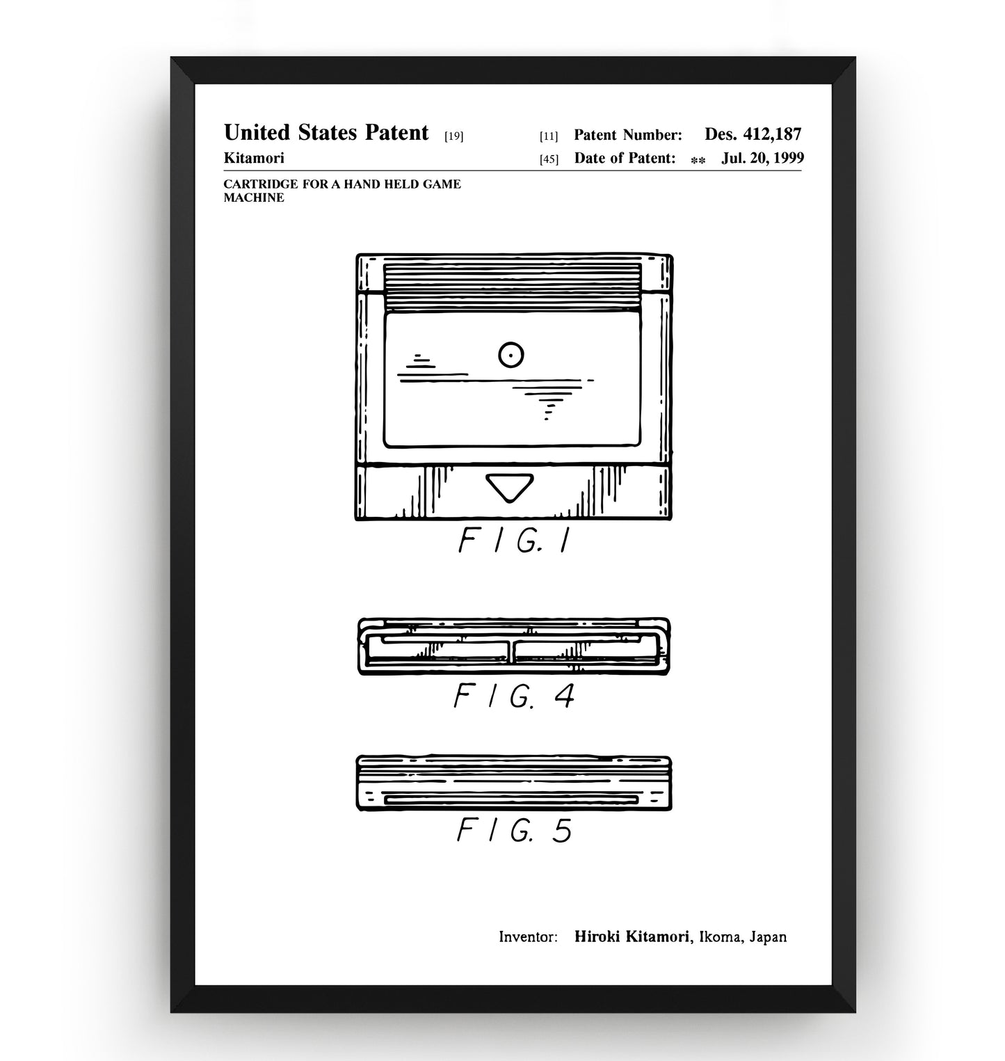 Neo Geo Pocket Cartridge 1999 Patent Print - Magic Posters