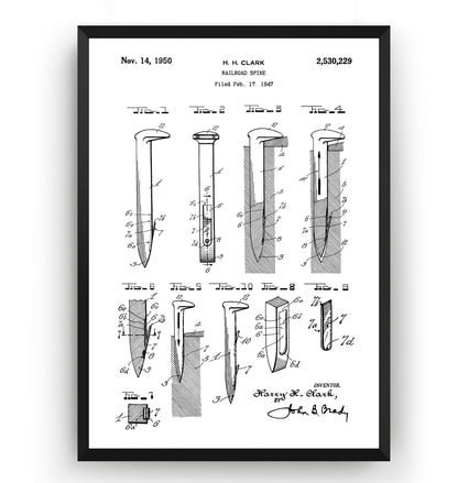 Railroad Spike 1950 Patent Print - Magic Posters