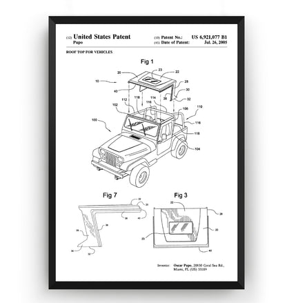Roof Top For Jeep 2005 Patent Print - Magic Posters