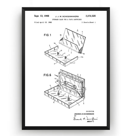 Storage Case For A Tape Cartridge 1966 Patent Print - Magic Posters