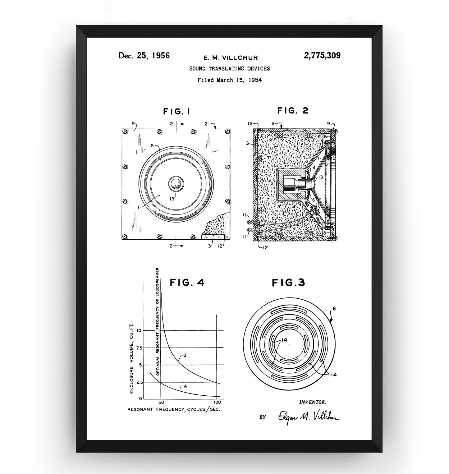 Sound Translating Devices 1954 Patent Print - Magic Posters