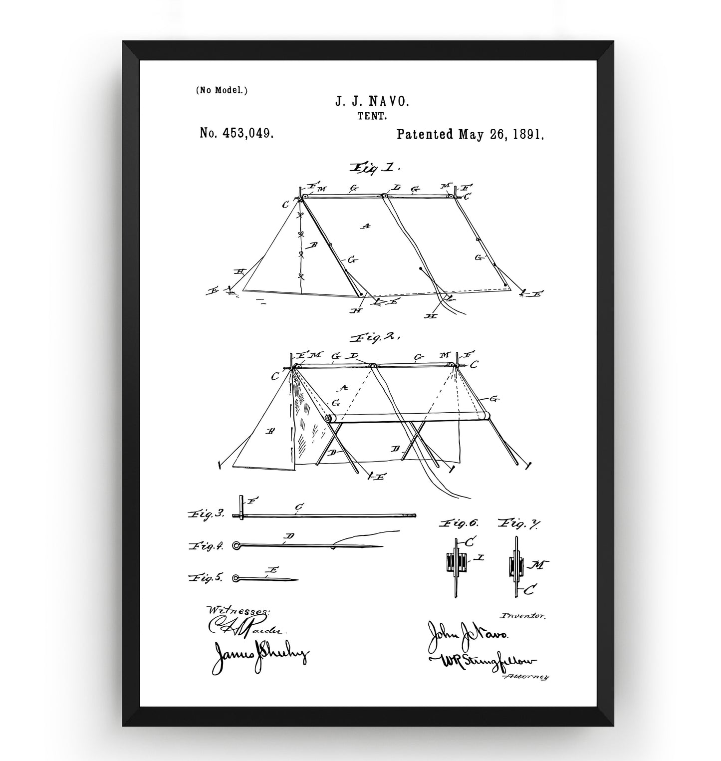 Tent 1891 Patent Print - Magic Posters