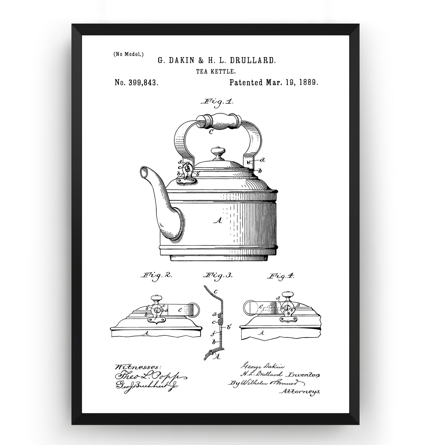 Kettle 1880 Patent Print - Magic Posters
