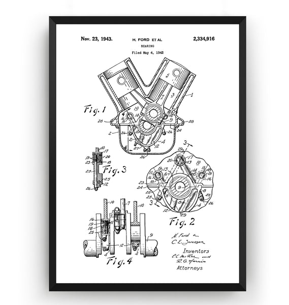 Henry Ford Bearings 1943 Patent Print - Magic Posters