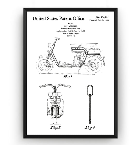 Lambretta Scooter 1956 Patent Print - Magic Posters