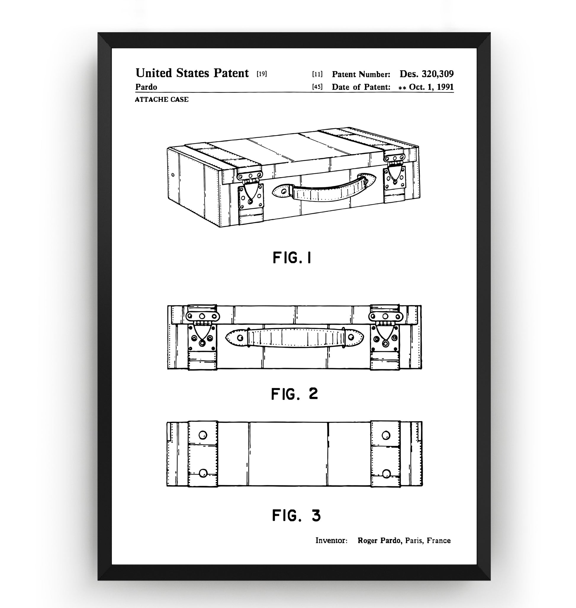 LV Attache Case 1991 Patent Print - Magic Posters