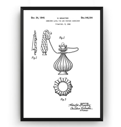 Perfume Container 1946 Patent Print - Magic Posters