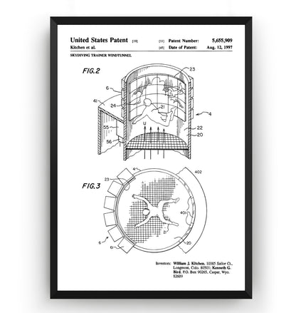 Skydiving Trainer Wind Tunnel 1997 Patent Print - Magic Posters