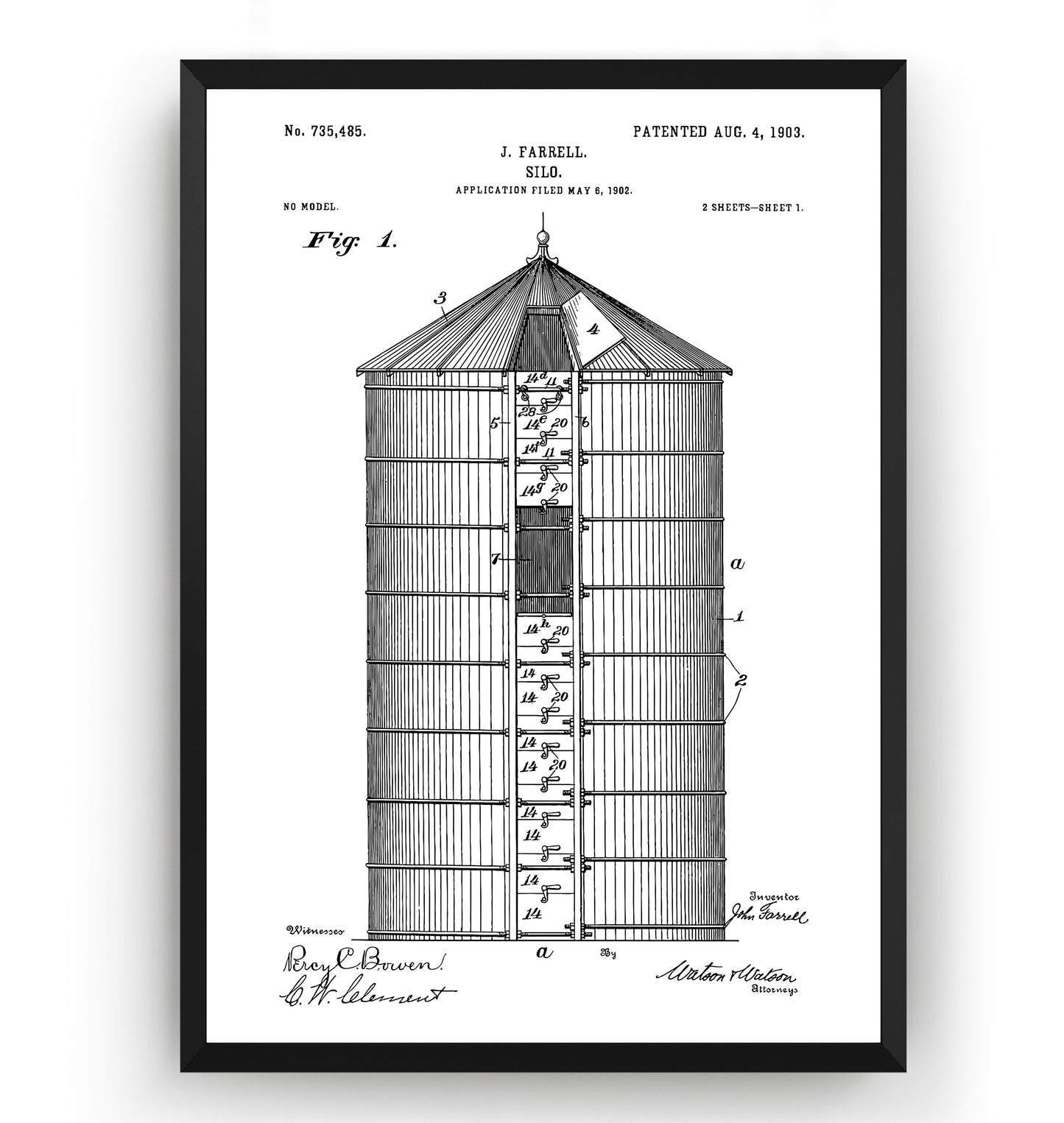 Silo 1903 Patent Print - Magic Posters