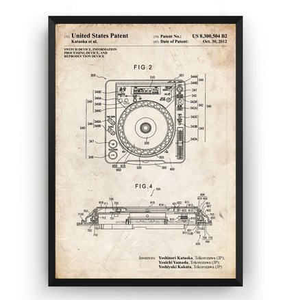 DJ Switch Device 2012 Patent Print - Magic Posters