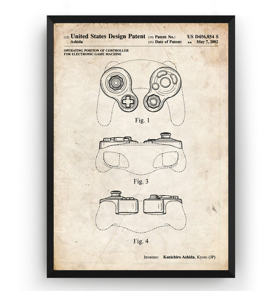 Gamecube Controller 2002 Patent Print - Magic Posters
