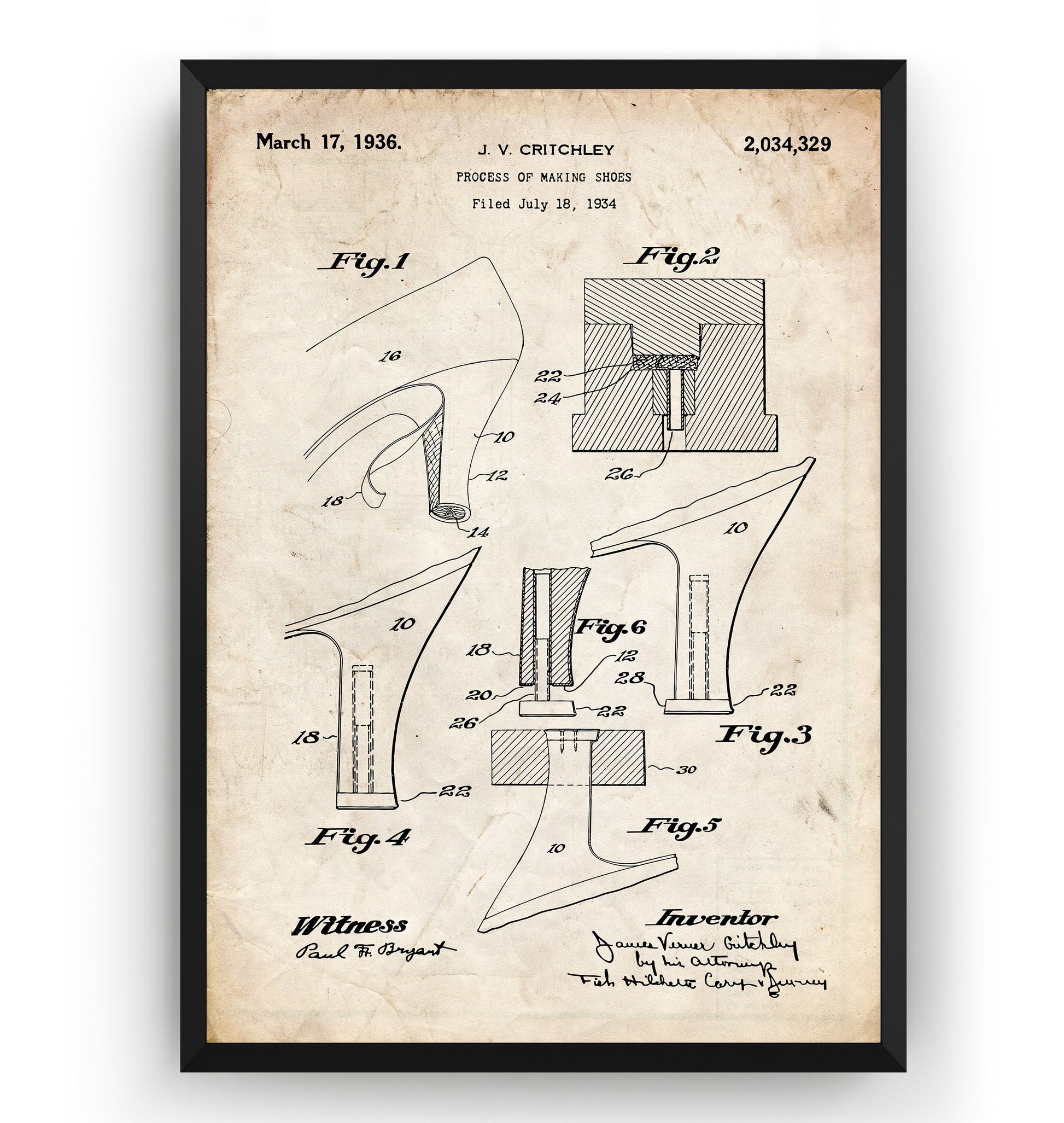High Heels 1934 Patent Print - Magic Posters