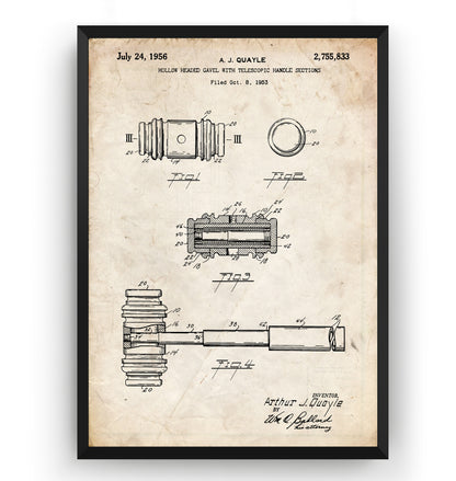 Gavel 1956 Patent Print - Magic Posters