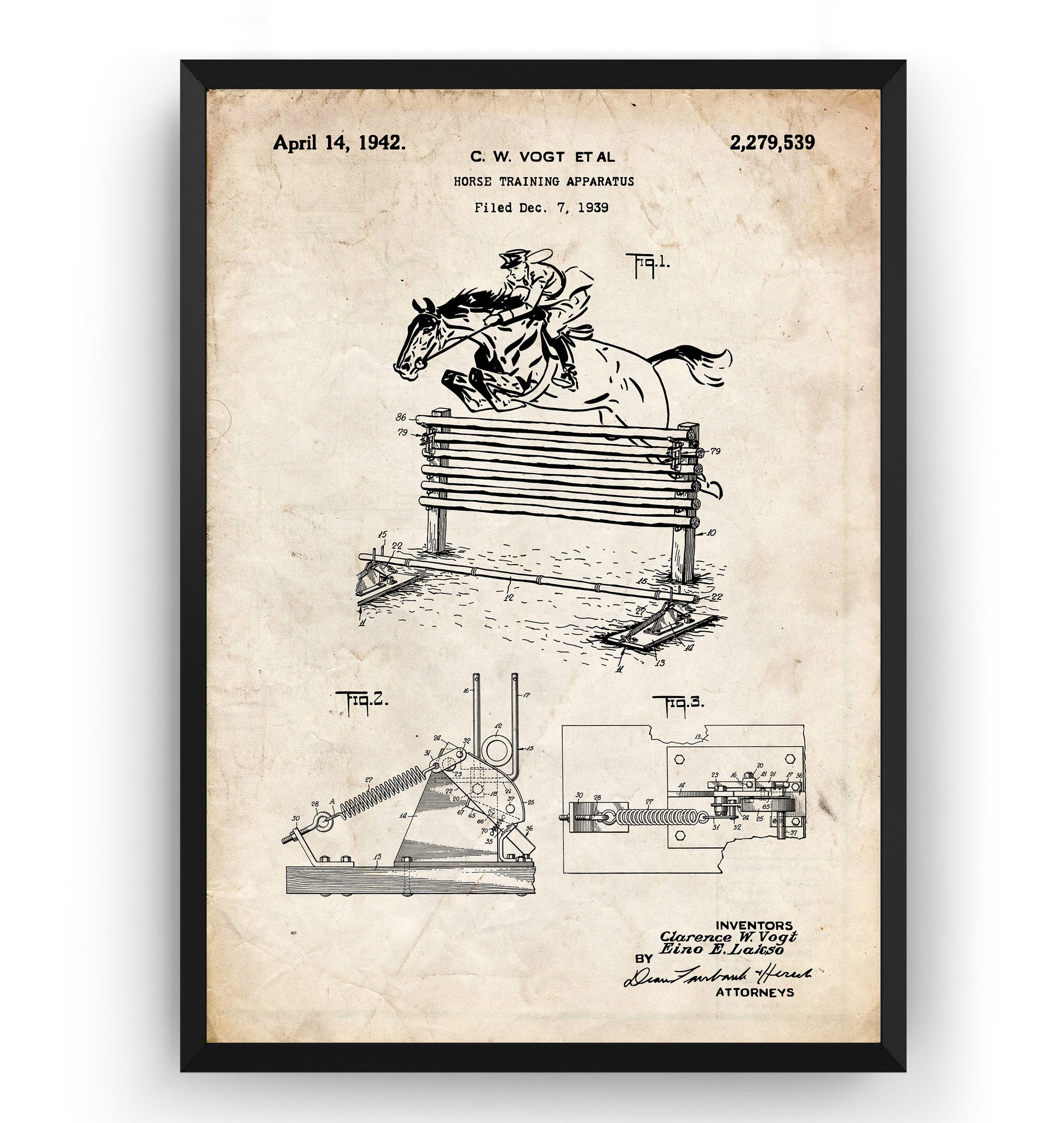 Horse Training Apparatus 1942 Patent Print - Magic Posters