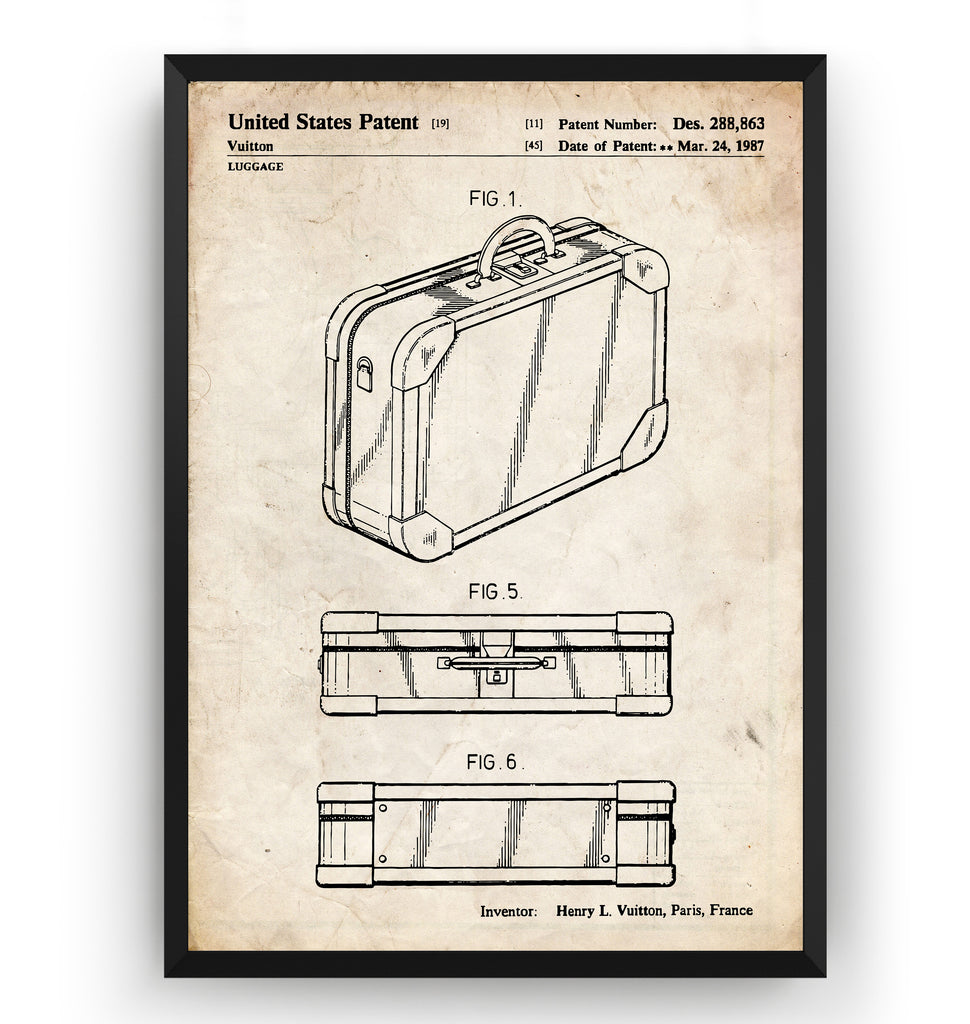 LV Luggage Suitcase 1987 Patent Print – Magic Posters