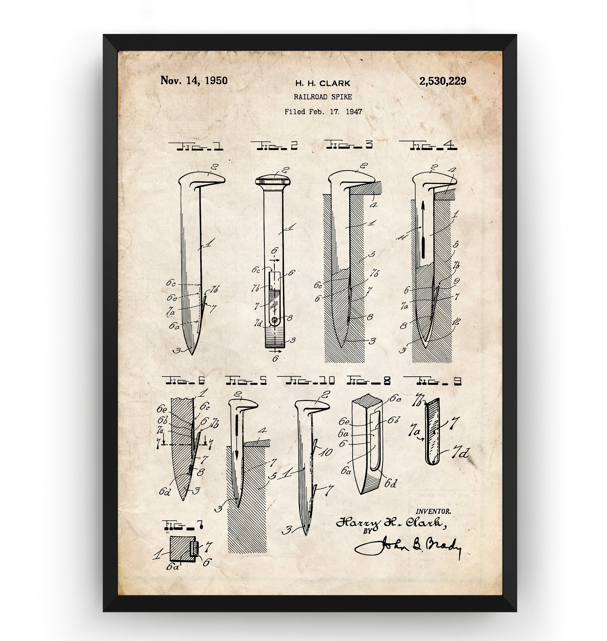 Railroad Spike 1950 Patent Print - Magic Posters