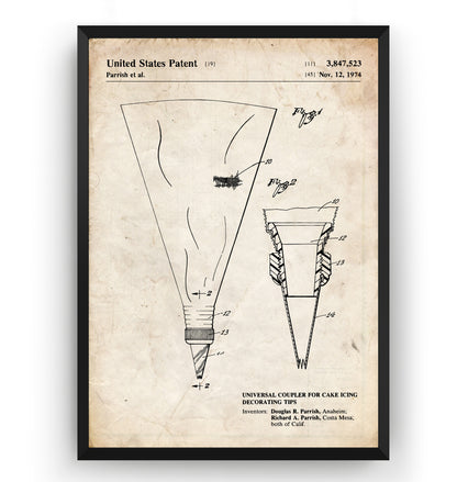 Piping Bag 1974 Patent Print - Magic Posters