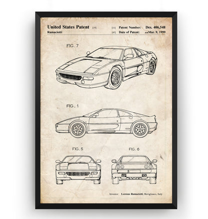 Ferrari F355 1999 Patent Print - Magic Posters