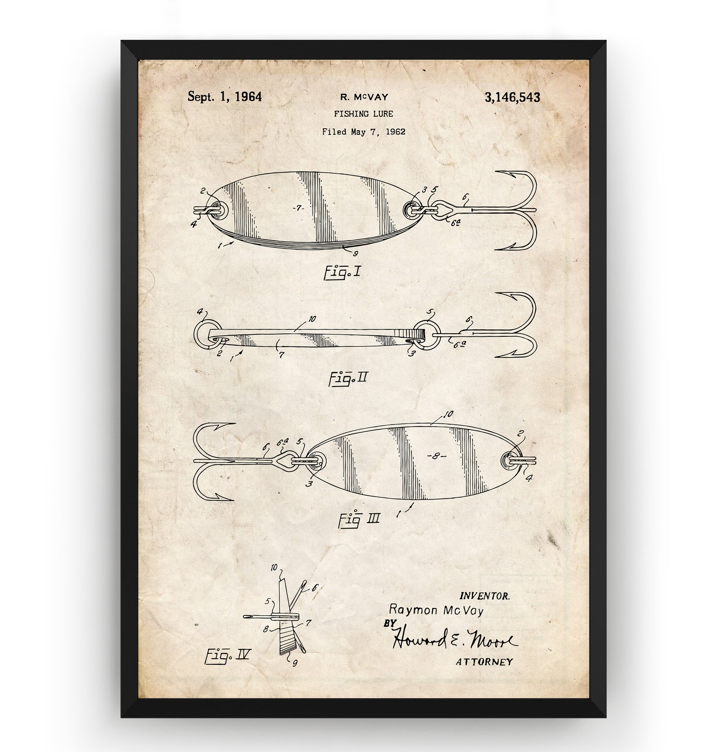 Fishing Lure 1964 Patent Print - Magic Posters