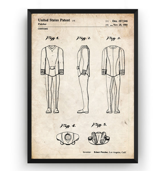 Star Trek Duty Officer Uniform 1980 Patent Print - Magic Posters