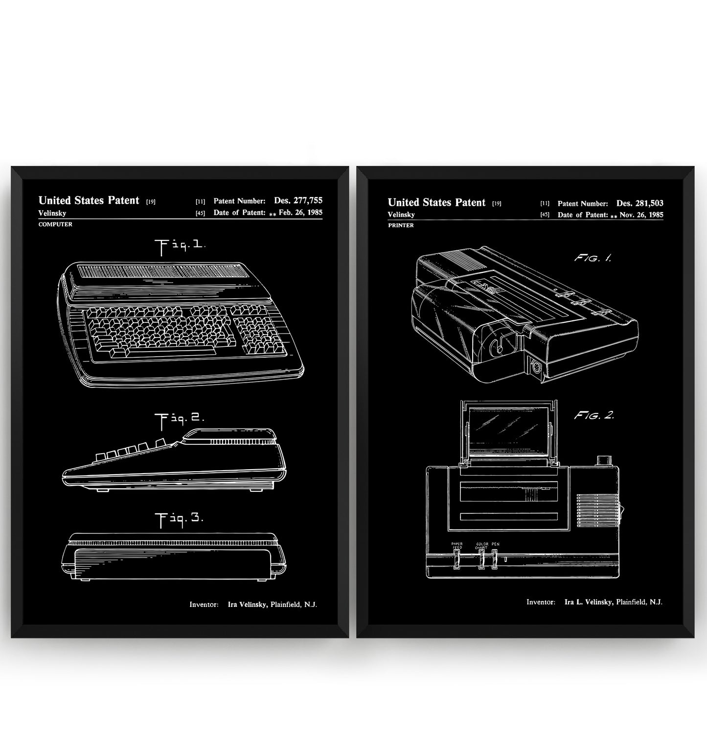 Commodore Computer Set Of 2 Patent Prints - Magic Posters