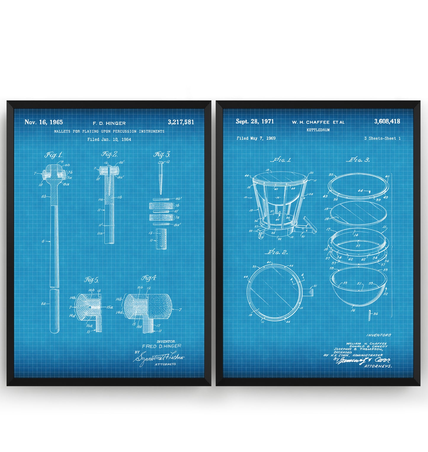Kettledrum And Mallet Set Of 2 Patent Prints - Magic Posters