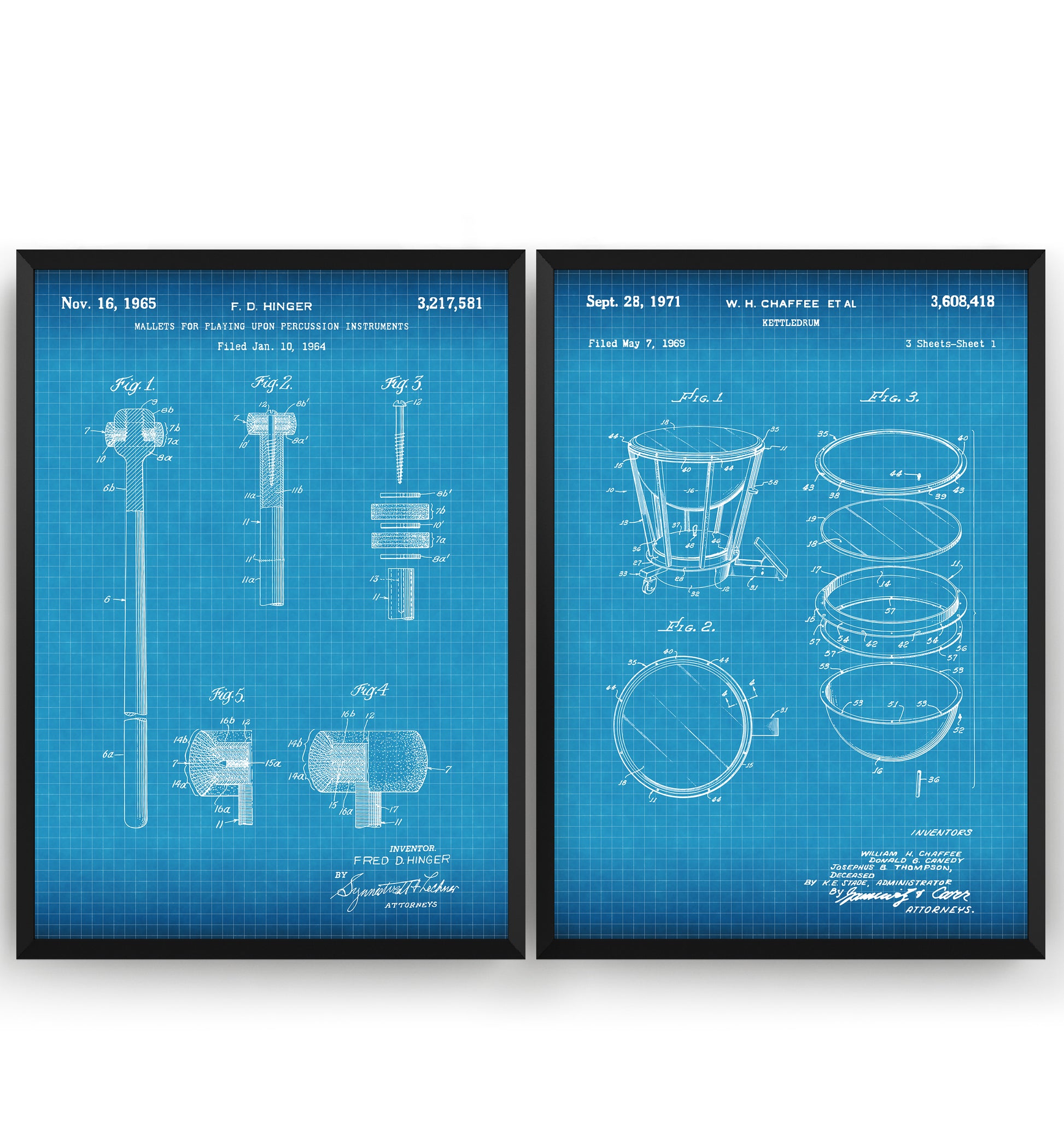 Kettledrum And Mallet Set Of 2 Patent Prints - Magic Posters