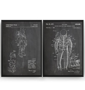 Space Suit Set Of 2 Patent Prints - Magic Posters