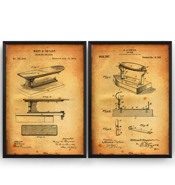 Laundry Room Set Of 2 Patent Prints - Magic Posters