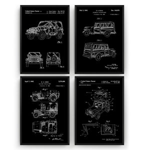 Jeep 4x4 Set Of 4 Patent Prints - Magic Posters