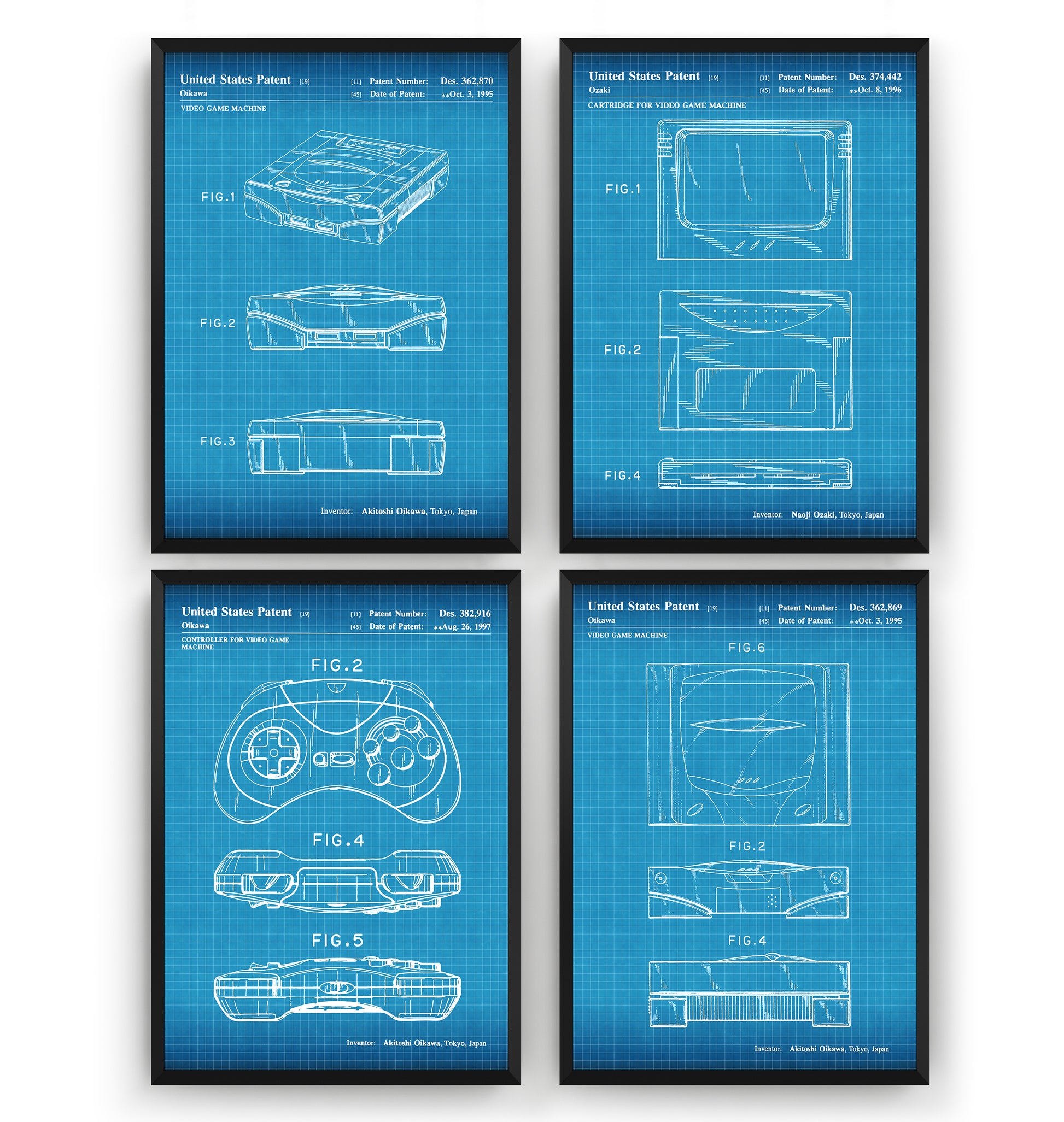 SEGA Saturn Set Of 4 Patent Prints - Magic Posters