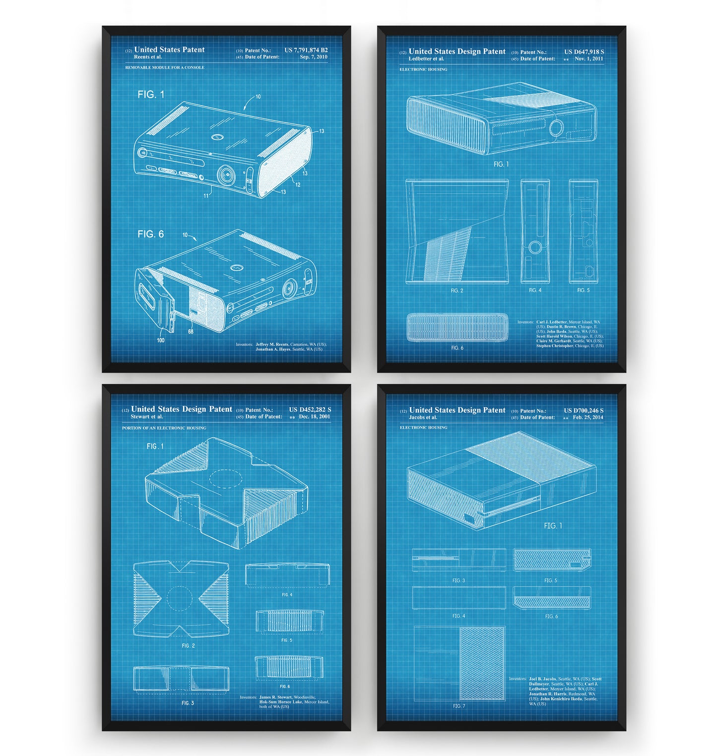 X Console Set Of 4 Patent Prints - Magic Posters