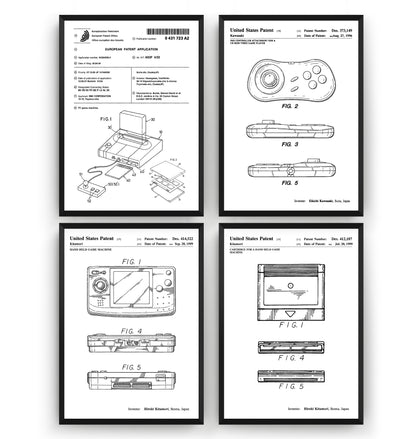 Neo Geo Set Of 4 Patent Prints - Magic Posters
