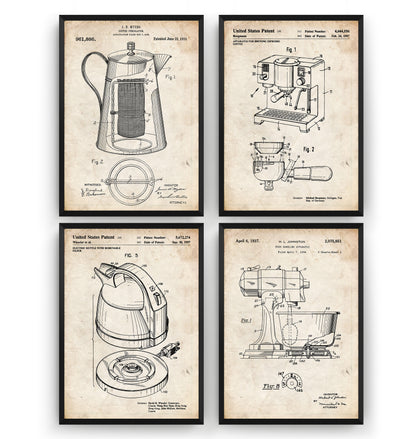 Kitchen Appliance Set Of 4 Patent Prints - Magic Posters