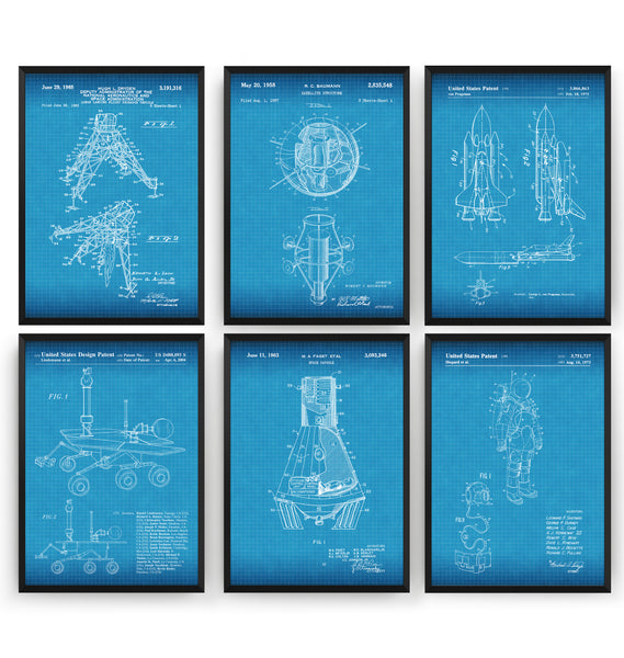 Outer Space Set Of 6 Patent Prints - Magic Posters