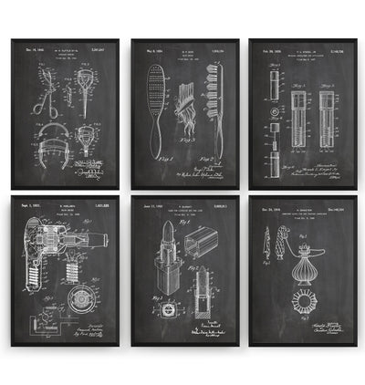 Beauty Set Of 6 Patent Prints - Magic Posters