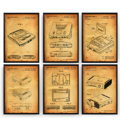 Ultimate Games Consoles Set Of 6 Patent Prints - Magic Posters