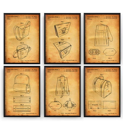 Designer Handbag Set Of 6 Patent Prints - Magic Posters