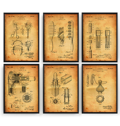 Beauty Set Of 6 Patent Prints - Magic Posters