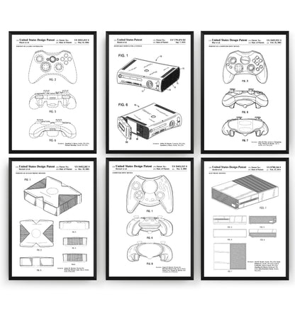 Ultimate Gaming Retro Set Of 6 Patent Prints - Magic Posters