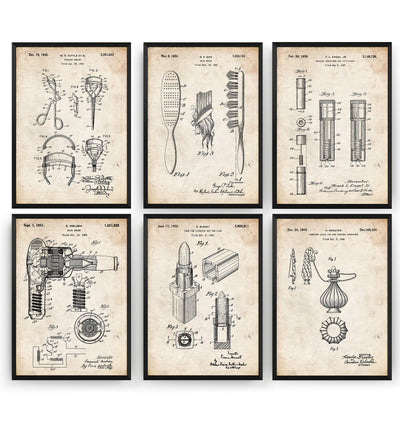Beauty Set Of 6 Patent Prints - Magic Posters