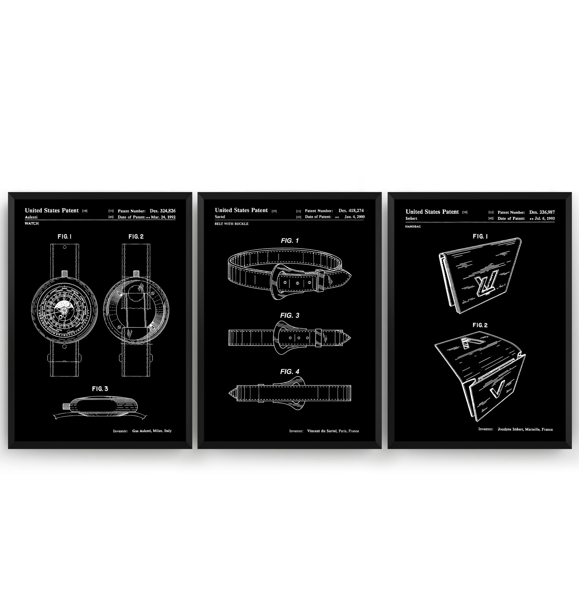 Designer Fashion Set Of 3 Patent Prints - Magic Posters