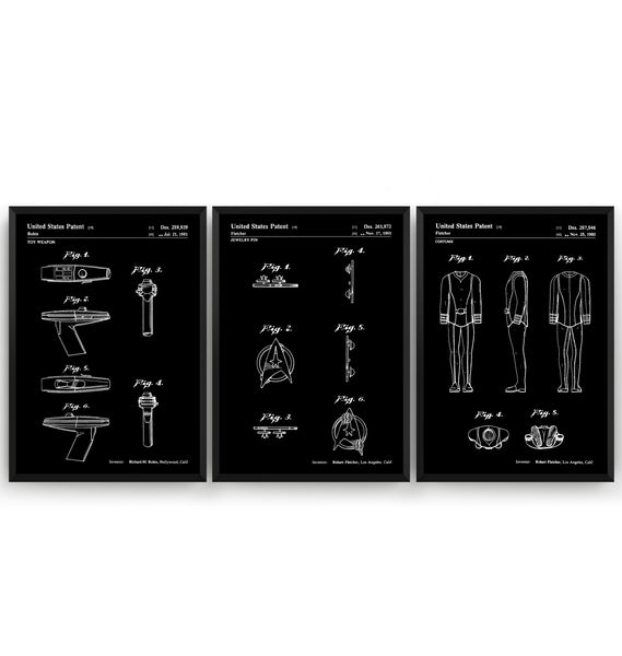 Star Trek Set Of 3 Patent Prints - Magic Posters