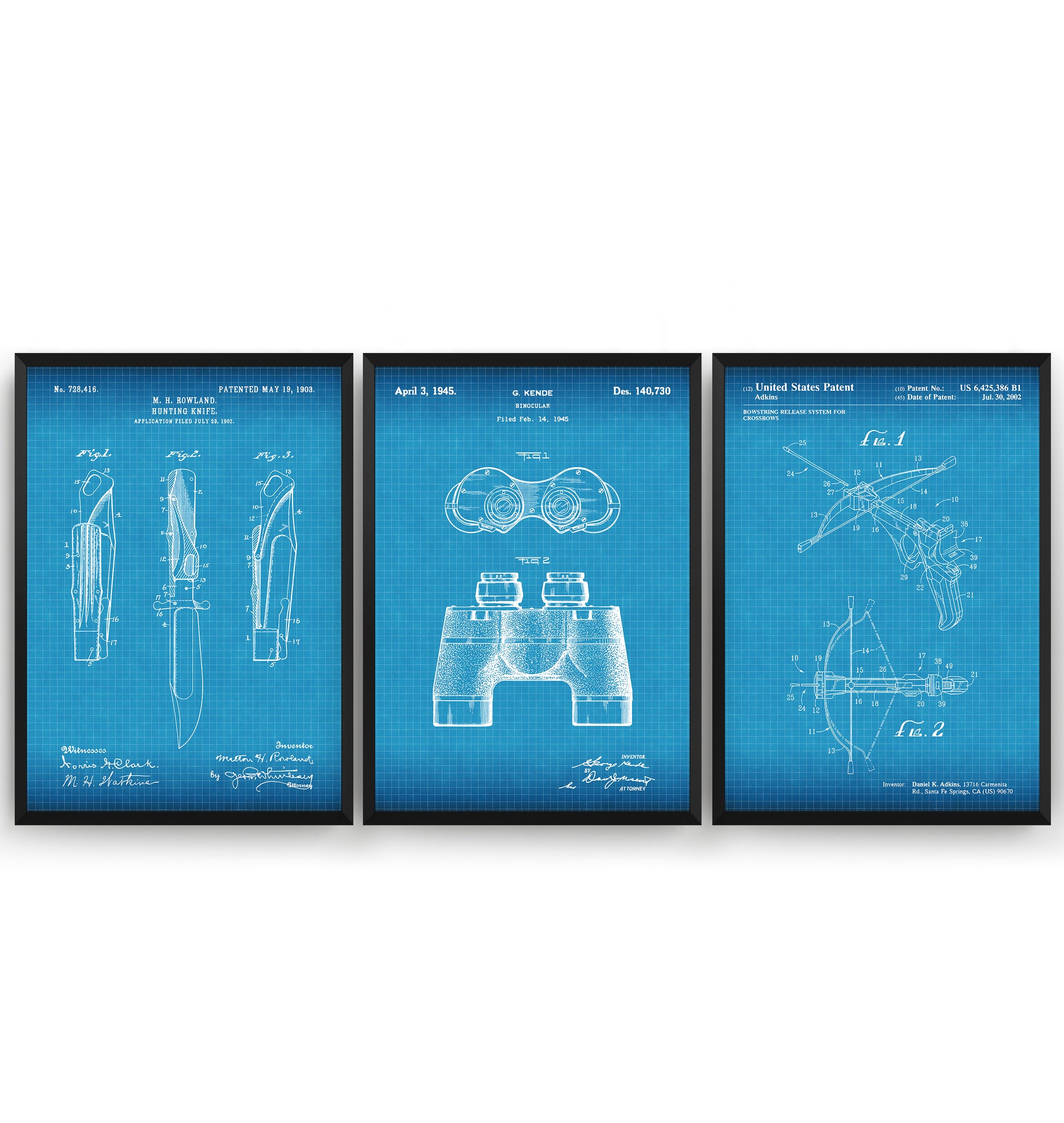 Hunting Set Of 3 Patent Prints - Magic Posters