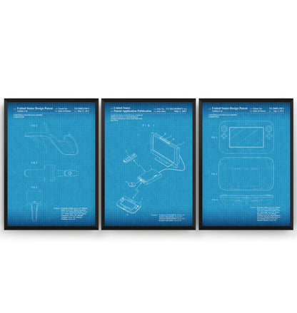 Retro Video Game Set Of 3 Patent Prints - Magic Posters