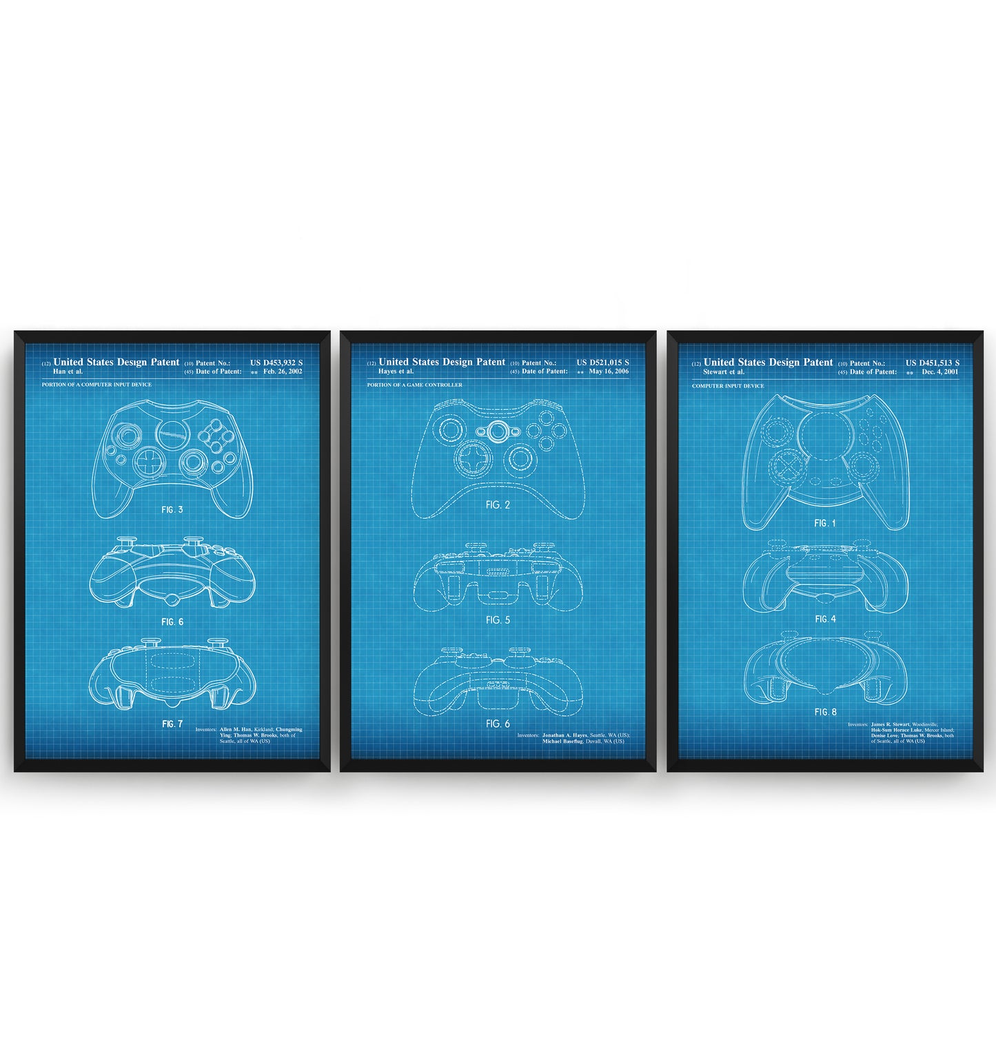 Controller Set Of 3 Patent Prints - Magic Posters