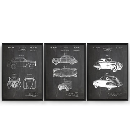 Vintage Automobile Set Of 3 Patent Prints - Magic Posters